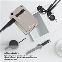 Digital Voice Recorder, 1 Key Recording Voice Activated Sound Recorder, Play Music or Recorded Sounds by 3.5 Plug Earphone 32GB