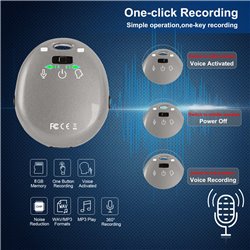 Mini Voice Recorder, Voice Recorder & MP3 Player Record with Time Stamp 8GB Keychain Voice Recorder 96 Hours Record Capacity