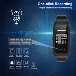 Bracelet Digital Voice Recorder Watch, Wristband 32GB Voice Activated, Noise Cancelling Audio Recorder with Playback Function