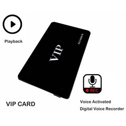 VIP Card Digital Voice Recorder, 32GB Voice Activated Noise Cancelling Audio Recorder for Lectures 40 Hours Recording Time Black