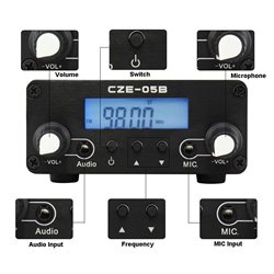 FM Transmitter APROTII 0.5W/0.1W FM Broadcast Transmitter 76~108MHz with Microphone and Antenna, Broadcast Long Range 1000ft