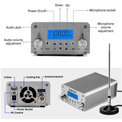 Broadcast Transmitter Radio Station,15W FM Transmitter Broadcasting Systems Bluetooth Transmitter Broadcasting System fr College