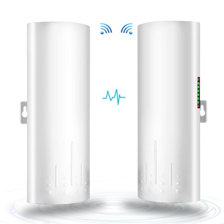 Point to Point Wireless Bridge, WiFi Outdoor Access Point Extender, 5.8G 100Mpbs CPE 14DBi Antenna Extend Network to 3KM 2 Pack