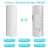 Point to Point Wireless Bridge, WiFi Outdoor Access Point Extender, 5.8G 100Mpbs CPE 14DBi Antenna Extend Network to 3KM 2 Pack