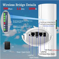 5.8G Outdoor Wireless Bridge Point to Point Access PTP/PTMP CPE355 100Mbps 1.8ML Long Range WiFi Extender14DBI High Gain Antenna