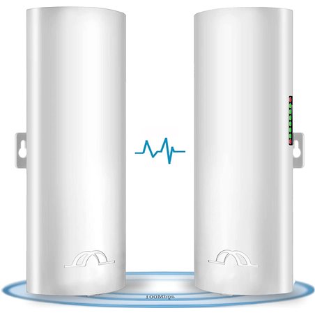 Wireless Bridge, 5.8G Outdoor CPE Point to Point Long Range Access Point with 14DBi High Gain Antenna PTP/PTMP Plug& Play 2-Pack