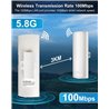 Wireless Bridge, 5.8G Outdoor CPE Point to Point Long Range Access Point with 14DBi High Gain Antenna PTP/PTMP Plug& Play 2-Pack