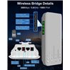 Wireless Bridge,5.8G 100Mkbps Outdoor CPE Network Extender, Point to Point PTP/PTMP Plug & Play 2KM WiFi Extender Access Point