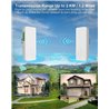 Wireless Bridge,5.8G 100Mkbps Outdoor CPE Network Extender, Point to Point PTP/PTMP Plug & Play 2KM WiFi Extender Access Point