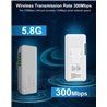 Wireless Bridge,5.8G 100Mkbps Outdoor CPE Network Extender, Point to Point PTP/PTMP Plug & Play 2KM WiFi Extender Access Point