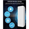 Wireless Bridge,5.8G 100Mkbps Outdoor CPE Network Extender, Point to Point PTP/PTMP Plug & Play 2KM WiFi Extender Access Point