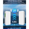 5.8GHz Wireless Bridge PTMP PTP Point to Point 2KM Outdoor Wireless Access Point WiFi Extender CPE 12DBi Antenna 100MBps 2 Pack