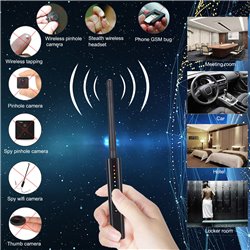 Anti Spy RF Detector for Wireless Audio Bug Camera, Bug Detector, Camera Finder 6 Levels Sensitivity, 12H Working Time, Portable