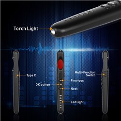 Hidden Spy Camera RF Detector Personal Alarm Pinhole Camera Lens Scanner, Door& Luggage Alert Tool, Find Mini WiFi Cam Pen Style