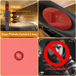 Hidden Spy Camera RF Detector Personal Alarm Pinhole Camera Lens Scanner, Door& Luggage Alert Tool, Find Mini WiFi Cam Pen Style