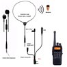 Wireless Spy Earpiece Kit with Walkie Talkie Extend Cable Connector & PTT Button for Any Brand Radios