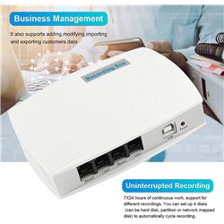 USB Telephone Recorder, 2 Channel Landline Telephone Recorder Box Phone Monitor System with PC software, Easy Manage Call Logs