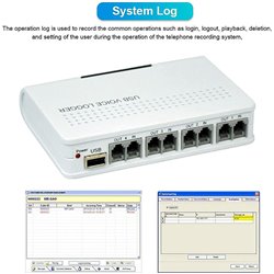 Telephone Recorder, 4 Channel USB Landline Telephone Recorder Box Phone Logger Monitor with PC software, Easy Manage Call Logs