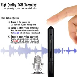 8GB Digital Voice Recorder- Voice Activated Recorder for Lectures Meetings Classes, Mini Audio Recording Device Audio Recorder