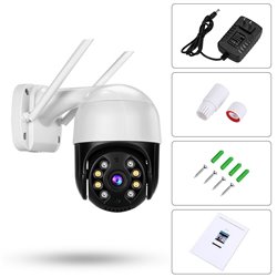 Home Security Camera Outdoor, Wireless WiFi IP Camera 360°View Motion Detection, Two Way Talk, HD 1080P Full Color Night Vision