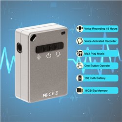 Digital Voice Recorder, 1 Key Recording Voice Activated Sound Recorder, Play Music or Recorded Sounds by 3.5 Plug Earphone 32GB