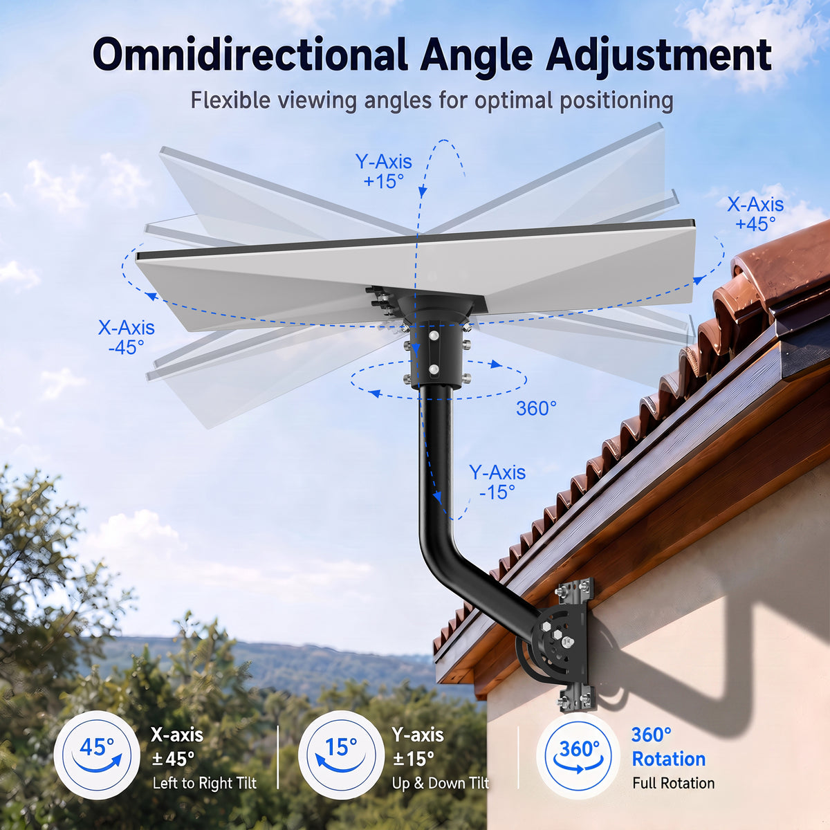 Starlink Gen 3 Wall Mount – 300 mm Black Powder-Coated J-Pole with Multi-Angle Ball Joint Adapter
