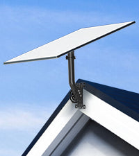 Starlink Gen 3 / Standard 4 / 4X / Enterprise Wall & Eave Mount – 300 mm Black Iron Curved Pole with Adjustable Tilt Adapter