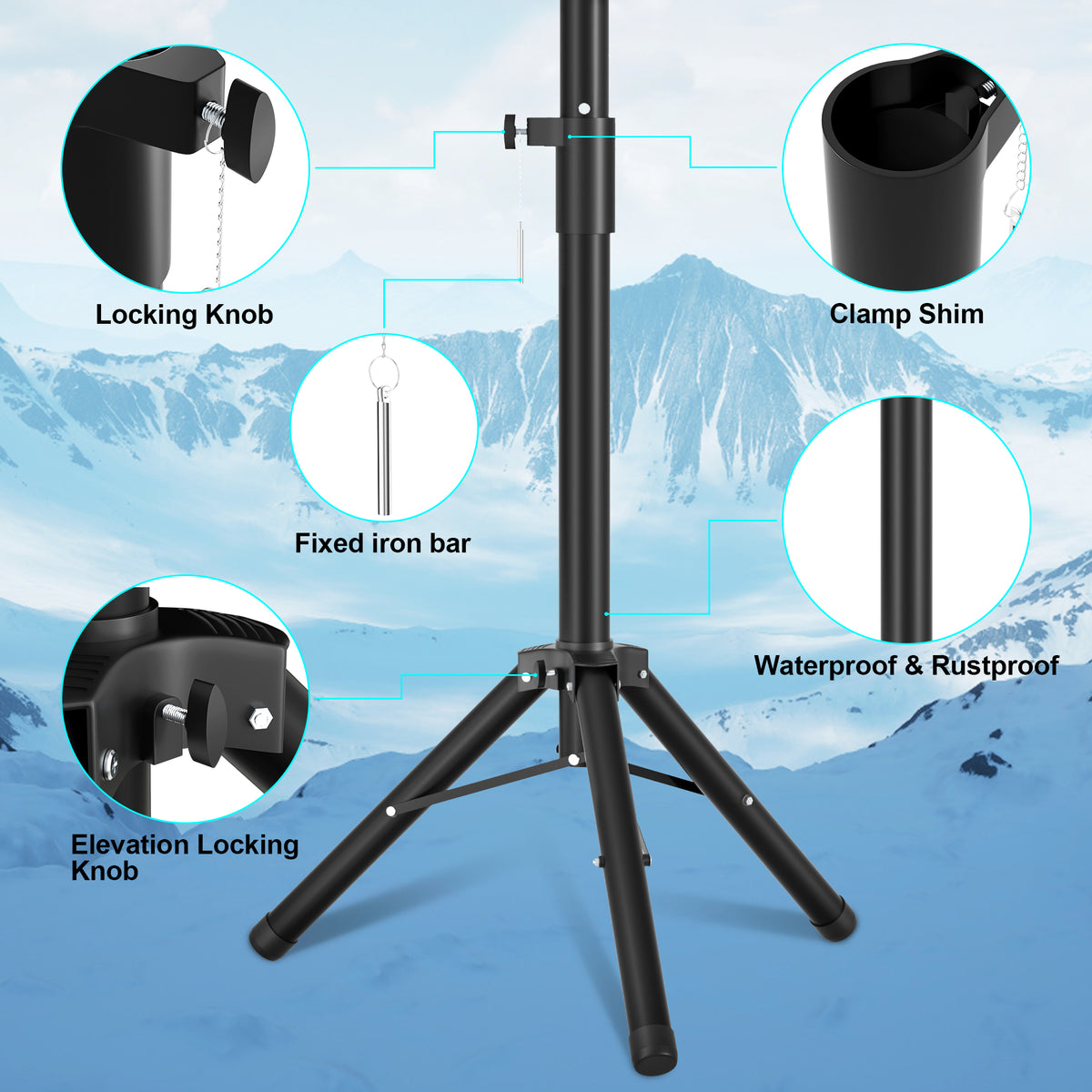 Starlink Gen 3 / Standard 4 / 4X / Enterprise Large Tripod Mount – Portable Detachable Stand with Adjustable Height & Tilt