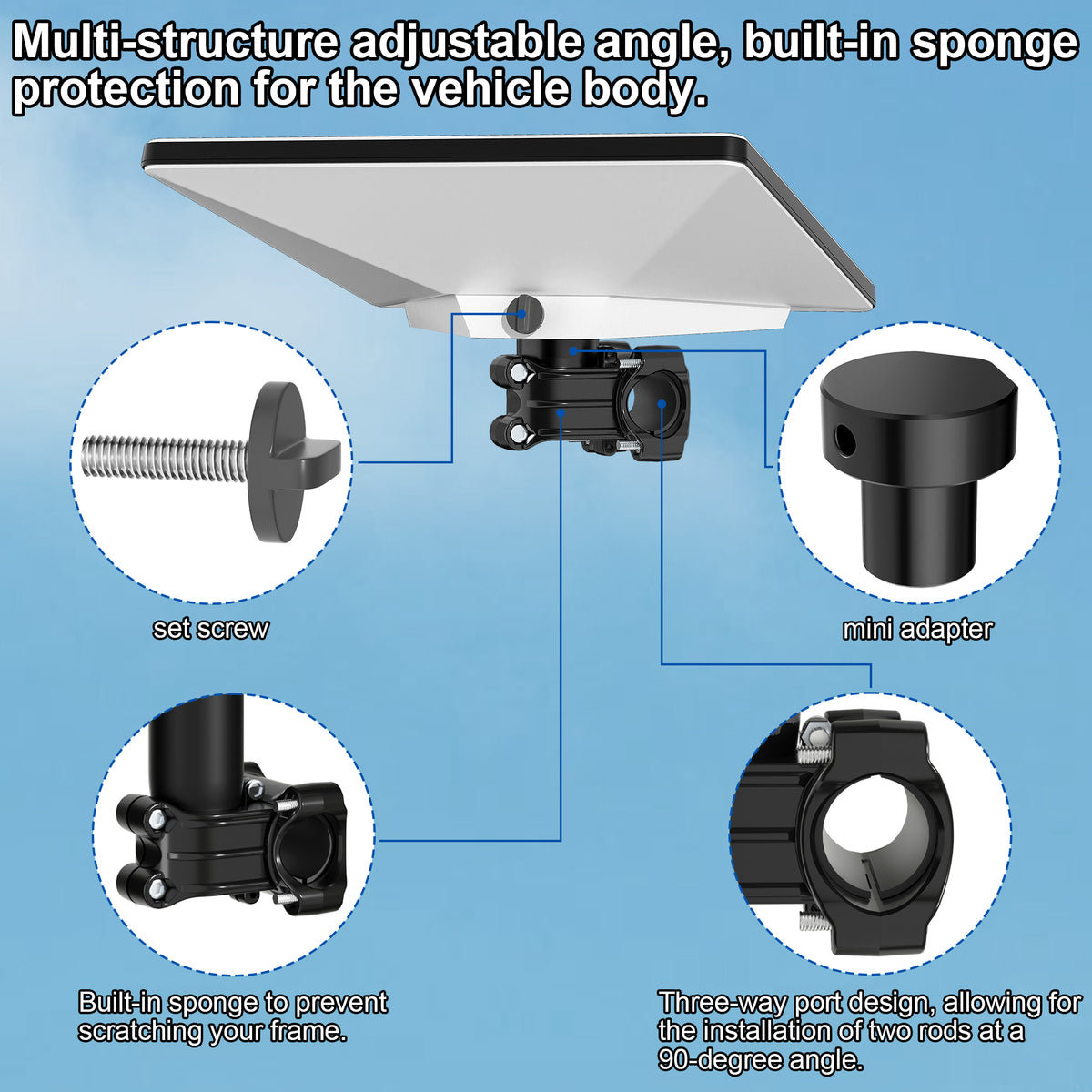 Starlink Mini RV Ladder, Boat Rail Mount – 0.8–1.1" Clamp, Works with Original Mini Adapter