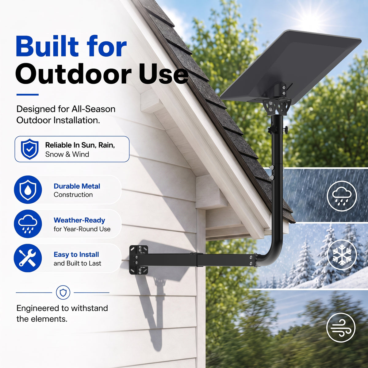 Starlink V5 / Gen 5 Long Wall Mount – Adjustable 32.8" Extension, Works with Original V5 Pipe Adapter
