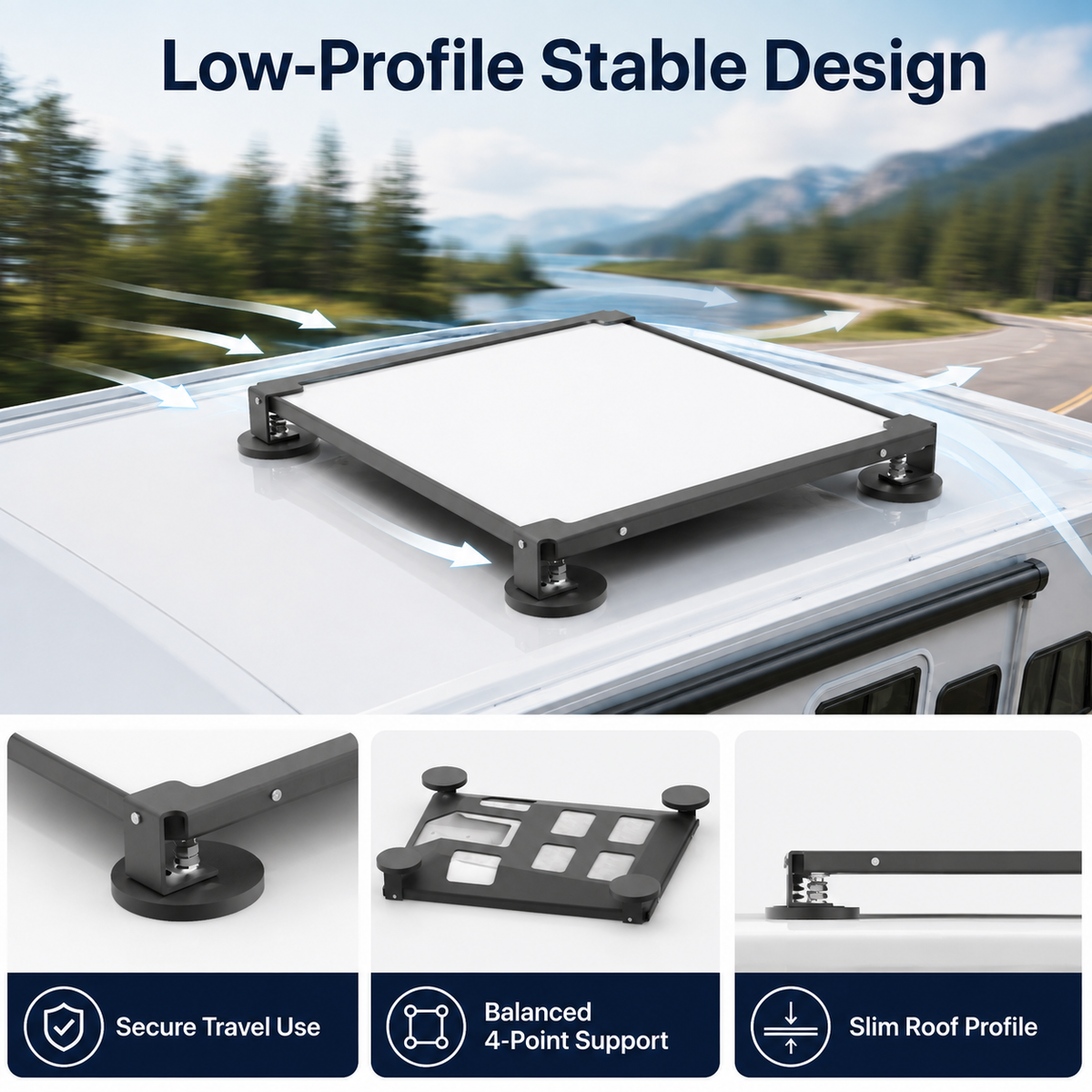 Starlink V5 / Gen 5 Magnetic Roof Mount – No-Drill 4-Magnet Vehicle Mount for Original V5 Pipe Adapter