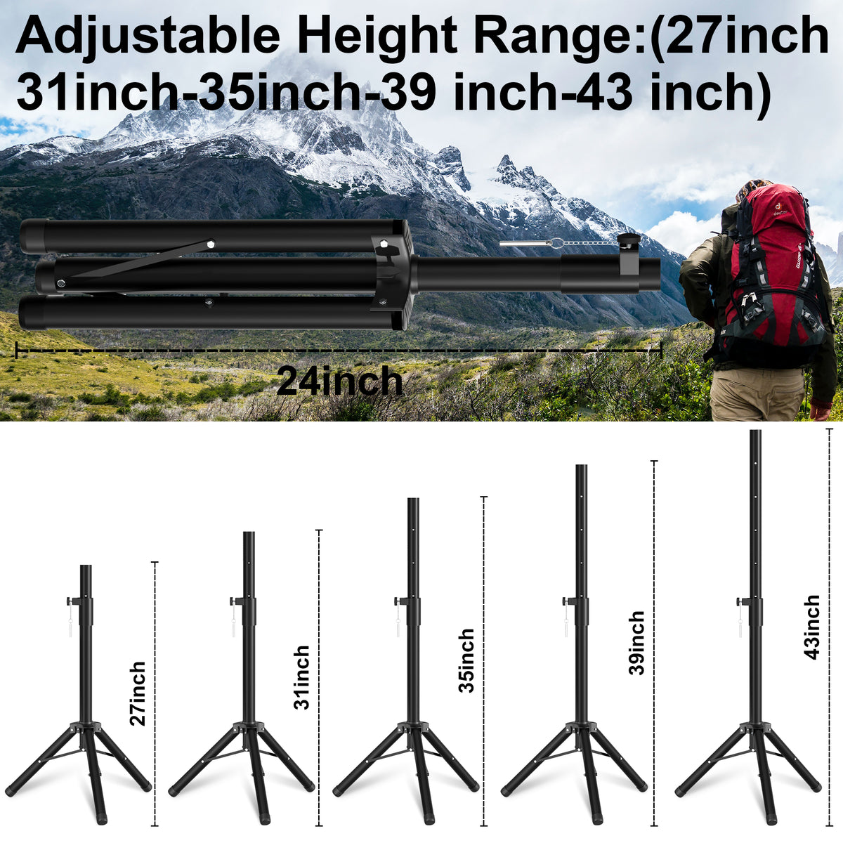 Starlink Gen 3 / Standard 4 / 4X / Enterprise Large Tripod Mount – Portable Detachable Stand with Adjustable Height & Tilt