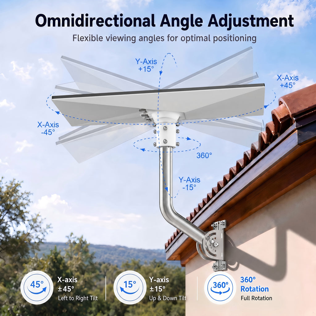Starlink Gen 3 Wall Mount – 430 Stainless Steel J-Pole with White Multi-Angle Ball Joint Adapter