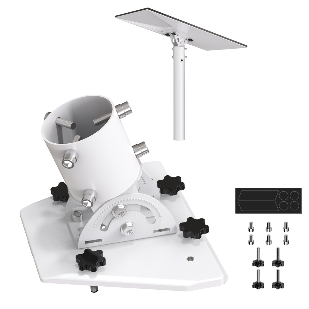 Starlink Gen 3 / Standard 4 / 4X / Enterprise Pipe Adapter – White Adjustable Mount for Poles Up to 2.05" / 52 mm