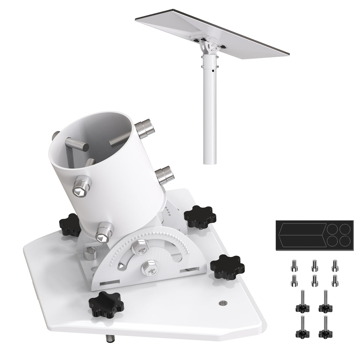 Starlink Gen 3 / Standard 4 / 4X / Enterprise Pipe Adapter – White Adjustable Mount for Poles Up to 2.05" / 52 mm