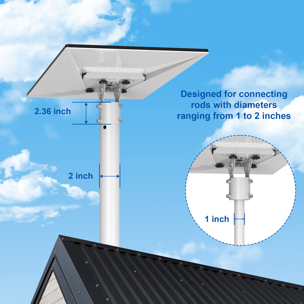 Starlink Gen 3 / Standard 4 / 4X / Enterprise Pipe Adapter – White Adjustable Mount for Poles Up to 2.05" / 52 mm