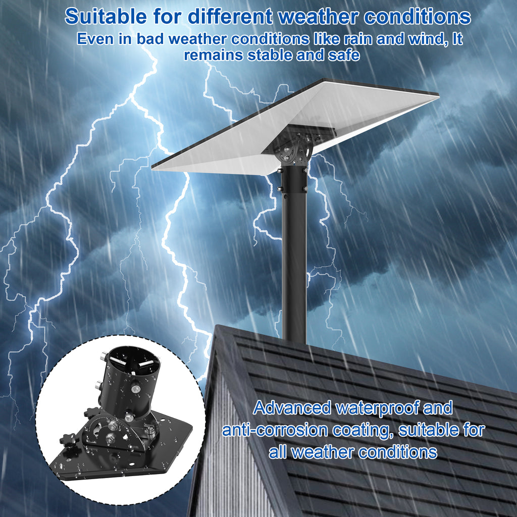 Starlink Gen 3 Pipe Adapter – Black 160° Tilt Mount for Poles Up to 2.05" / 52 mm