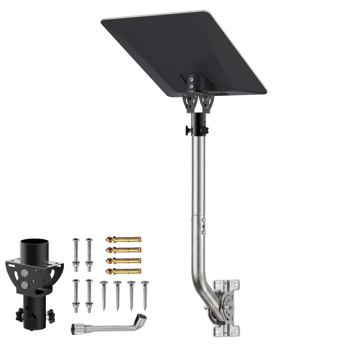Starlink V5 / Gen 5 Long Wall Mount – Stainless Steel Extension Pole, 160° Adjustable, Works with Original V5 Pipe Adapter