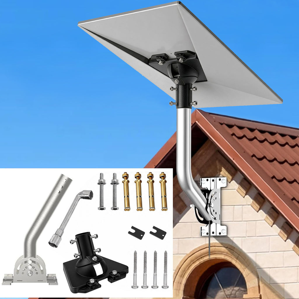 Starlink Gen 3 / Standard 4 / 4X / Enterprise Wall & Eave Mount – 300 mm Stainless Steel Pole with Black Aluminum Ball Joint Adapter