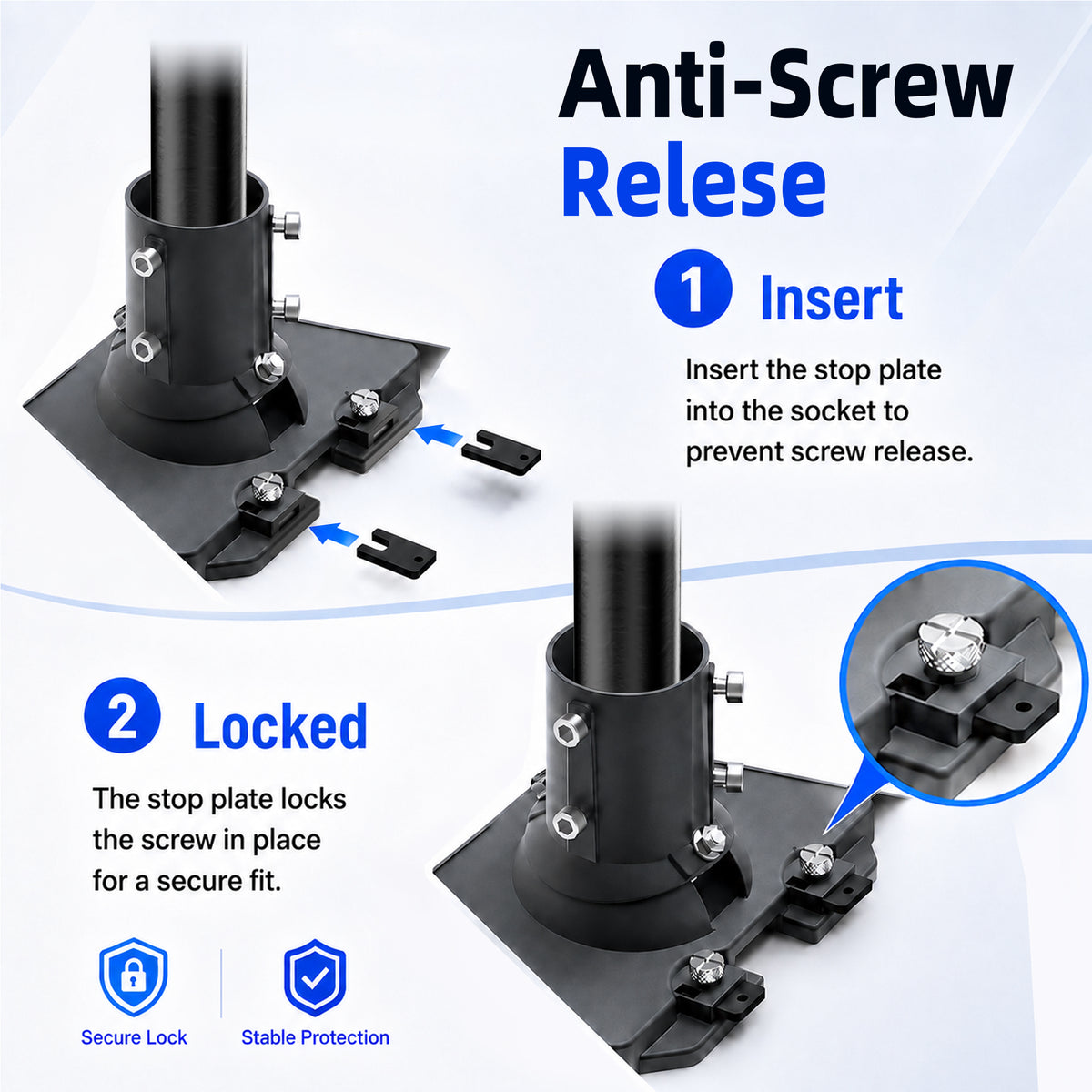 Starlink Gen 3 Ball Joint Adapter – Black Aluminum Multi-Angle Mount for Poles Up to 2.0"
