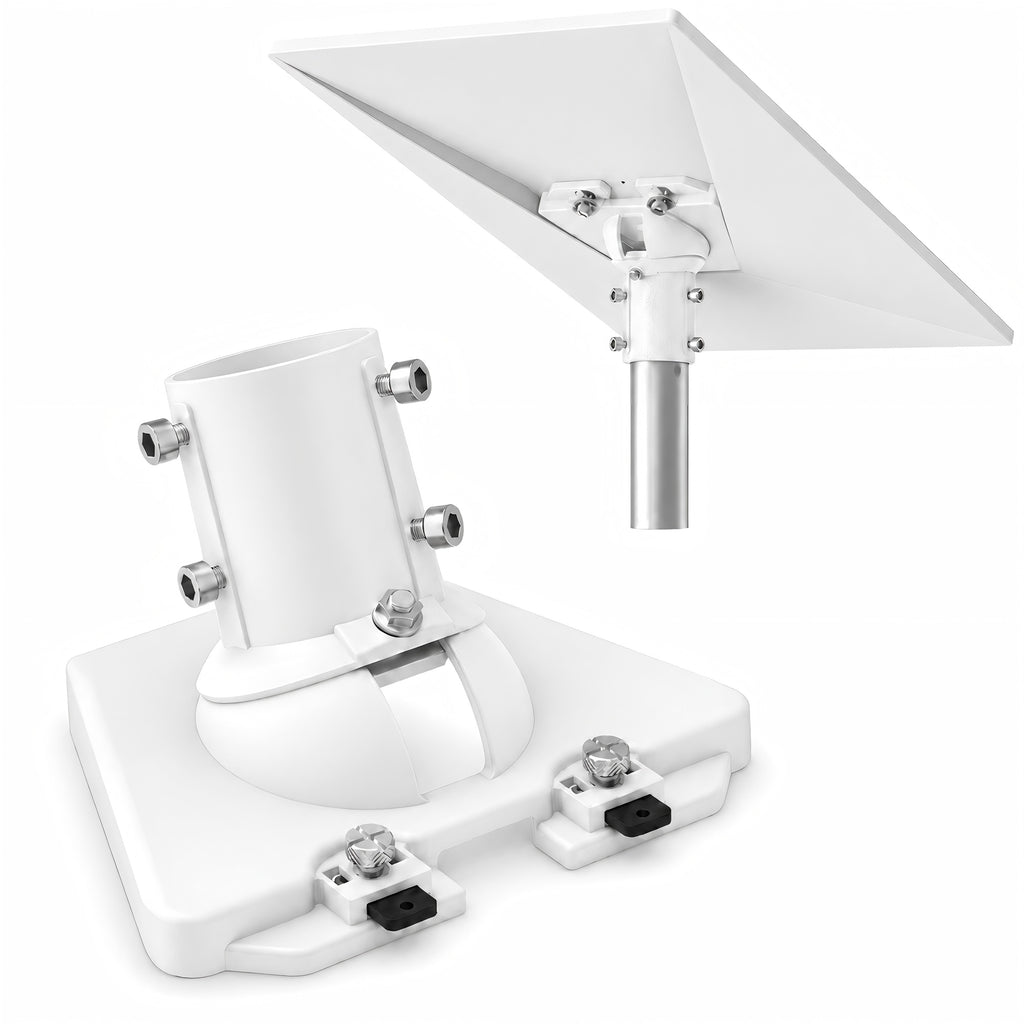 Starlink Gen 3 / Standard 4 / 4X / Enterprise Ball Joint Adapter – White Aluminum Mount for Poles Up to 2.0" / 50.5 mm