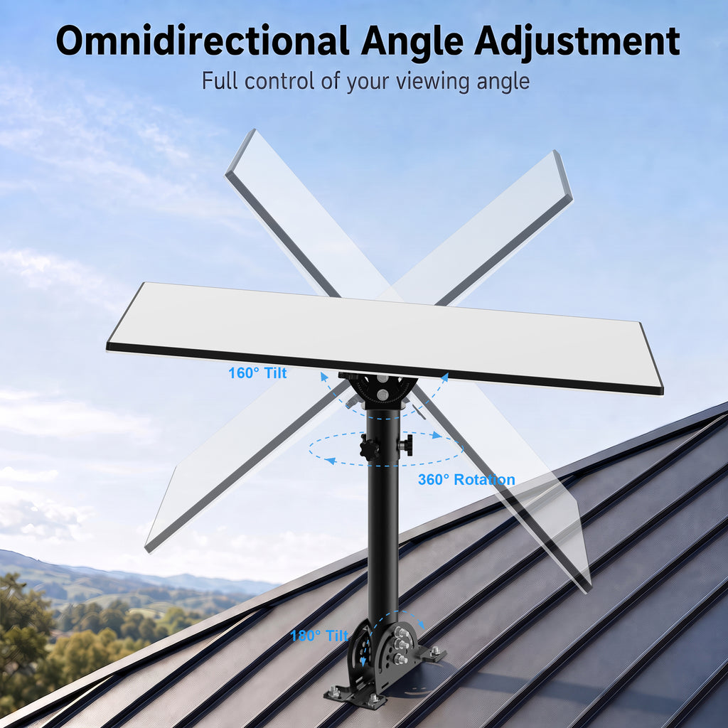 Starlink Gen 3 Roof Mount – 290 mm Black Powder-Coated Pole with 160° Adjustable Adapter