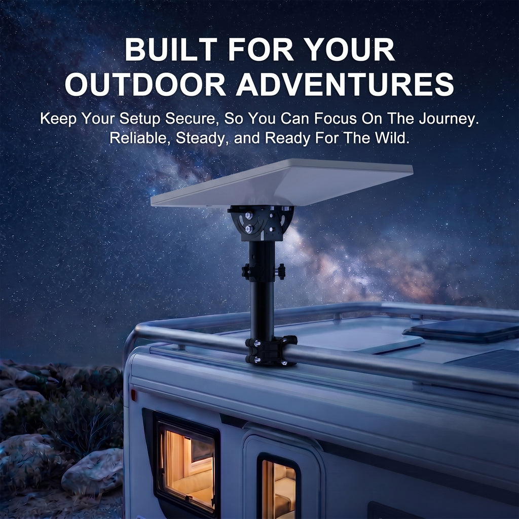Starlink Mini RV Ladder, Roof Rack & Boat Rail Mount – 0.8–1.1" Adjustable Pole Clamp
