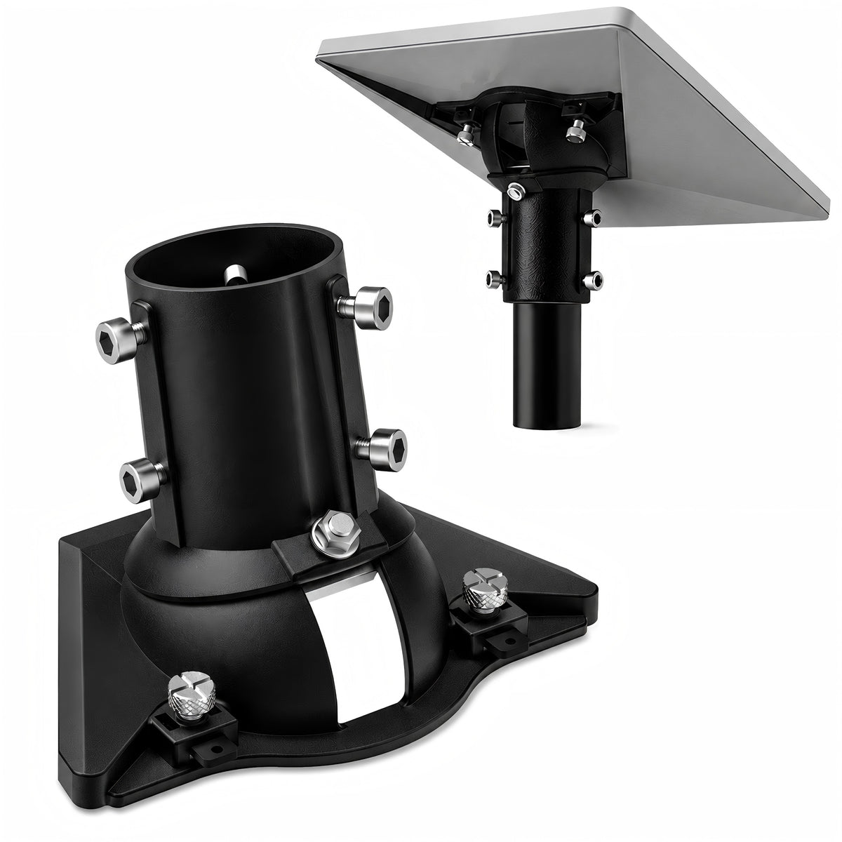 Starlink Mini Ball Joint Adapter – Black Aluminum Multi-Angle Mount for Poles Up to 2.0" / 50.5 mm