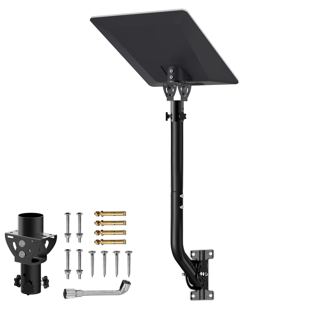 Starlink V5 / Gen 5 Long Wall Mount – Black Iron Extension Pole, 160° Adjustable, Works with Original V5 Pipe Adapter